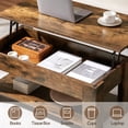 thumbnail image 6 of Renwick Modern 39" Wood Lift Top Coffee Table with Shelf for Livingroom, Rustic Brown, 6 of 10