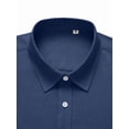 thumbnail image 2 of Youclos Men's Linen Shirt Short Sleeve Button Down with Pocket, 2 of 6