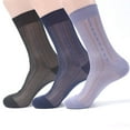 thumbnail image 3 of 5 Pairs Men's Ultra Thin Socks Sheer Casual Sock Dress Socks, 3 of 5
