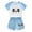 Light Blue, variant on Odeerbi 1-12 Years Toddler Boys Girls Summer Outfits Cute Print Cotton Short Sleeve Raglan Shirts Shorts Two-piece Set Casual Loungewear Toddler Boys Girls Clothes
