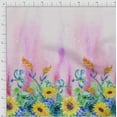 thumbnail image 2 of oneOone Organic Cotton Voile Fabric Leaves & Sunflower Panel Printed Craft Fabric BTY 42 Inch Wide, 2 of 3