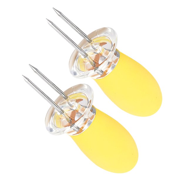 Moyic Pincho de maíz para barbacoa, 2 uds., tenedor de maíz, pincho de acero inoxidable para barbacoa con asas de silicona Cocina y Comedor Amarillo Moyic HA003068-01