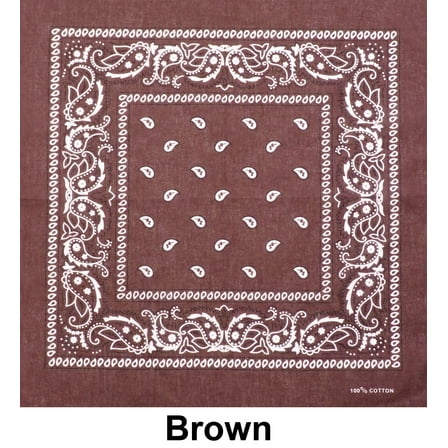 Brown Paisley Print Designs Cotton Bandana (22 inches x 22 inches)