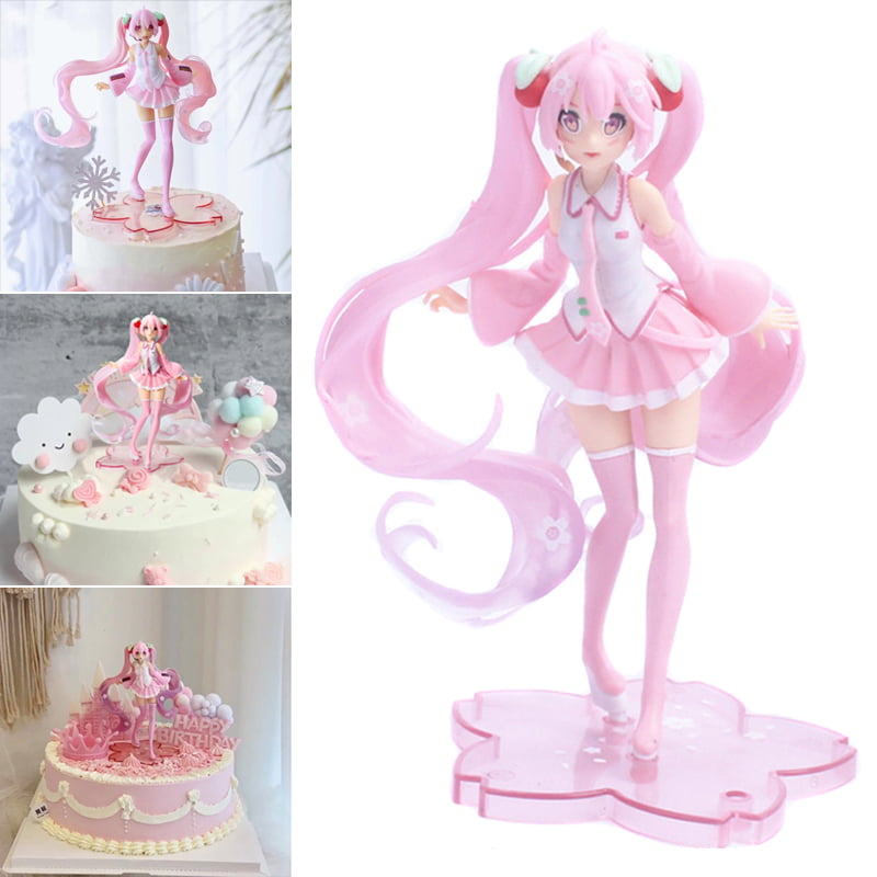 Hatsune Miku Anime Cute Girl PVC Cake Topper Action Figure Figurine Kid Gift Toy 