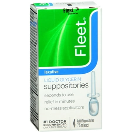 Fleet Liquid Glycerin Suppositories 4 Each (Pack of