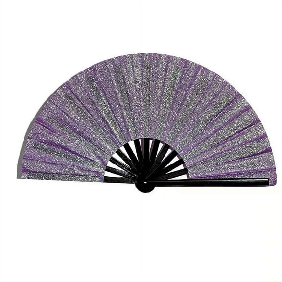 Bags Rave Fan - Large Folding Fan - Clack Fan Hand Fan for Raves, Halloween, Burlesque, Rainbow Outfits for Women & Festival Accessories