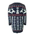 thumbnail image 4 of Vestido Vestido de punto de Jacquard de Navidad novedad vestido suéter de mujer alce árbol de Navidad moda Casual cuello redondo vestido de fiesta de vacaciones Cgtredaw Azul marino T L para Mujer, 4 of 8
