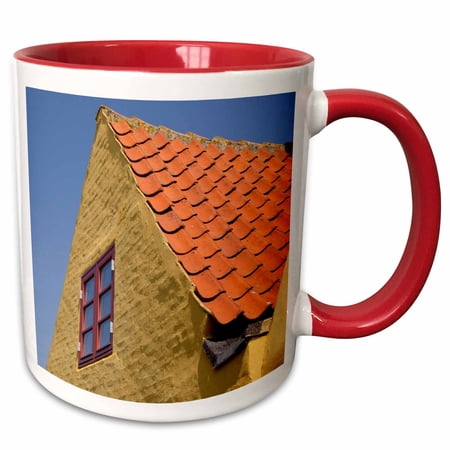 3drose, Denmark, Bornholm, Gudhjem, House Detail - Eu07 Cmi0055 - Cindy Miller Hopkins, 11oz Two-tone Red Mug
