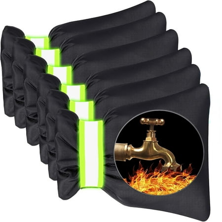 Outdoor Faucet Cover for Winter - Pro 7.1"W x 10.6"H Outdoor Water Faucet Cover Socks for Winter Freeze Protection Pipe Insulation Reusable Waterproof Insulated Spigot backflow Cover,Black