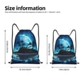 thumbnail image 2 of Xecao Hawaiian Beach Pirate Moon Pattern Sports Drawstring Backpack - String Swim Gym Bag with Wet Proof Pocket for Women&Men-Small, 2 of 6