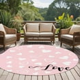 thumbnail image 5 of Valentine's Day White Love Heart Pink Washable Round Area Rug 8 ft,, Soft Non Slip Rugs Stain Repellent Indoor Felt Carpet for Living Dining Room Bedroom Home Office, 5 of 9