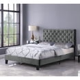 thumbnail image 3 of AC Pacific Modern Chic Polyester Gray Tufted Eastern King Platform Bed, 3 of 6