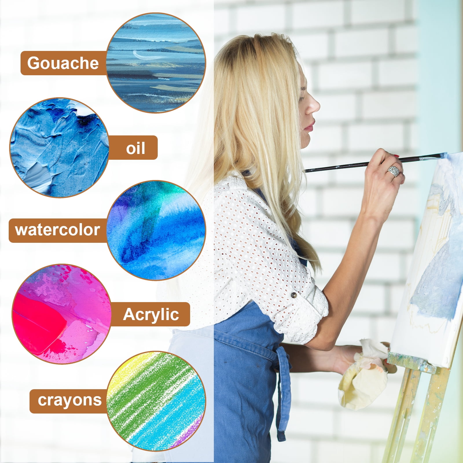Uxcell Canvas Boards for Painting, 8x16" Cotton Blank Primed Art Canvas Panels Acid-Free for Painting Supplies Oil Acrylic Tempera Pouring Paint Artists(White, Pack of 5)