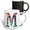 Multicolor, variant on 3drose, Colorful Monogram Letter M, 15oz Mug