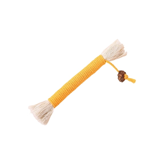 Enrichment for indoor Cats, Catnip toys for indoor Cats, 8 in Cotton Rope, Catnip for Cats, Cat Stuff for indoor Cats, Chewing Grip, Yellow, Silvervine, 1 Pc (173 Chars)