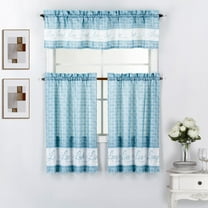 Live Love Laugh 3 Piece Printed Kitchen Window Curtain Valance & Tier Panels Set