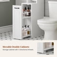 thumbnail image 6 of Over-the-Toilet Storage Cabinet with Pulley System, Adjustable Shelf & Rack for Bathroom, Restroom, or Entryway (White), 6 of 9