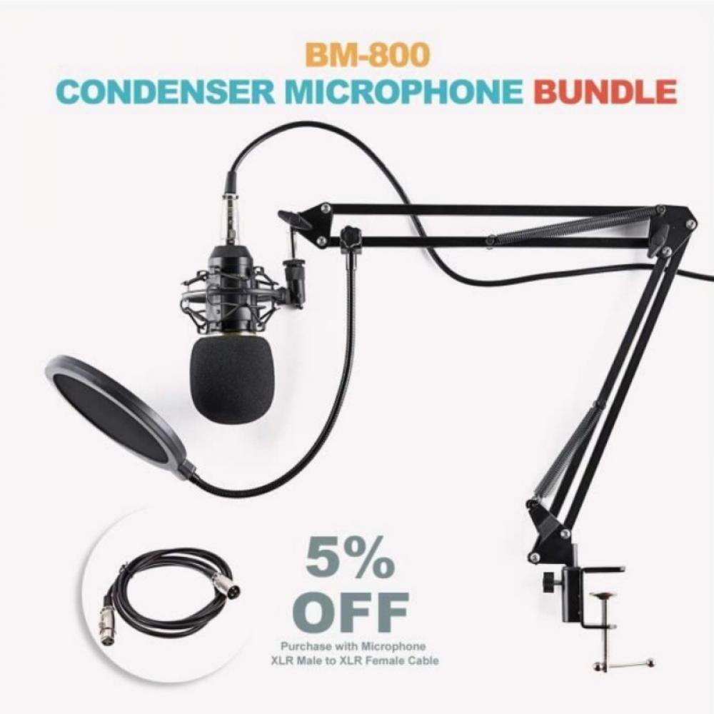Leonard Condenser Microphone Bundle, BM800 PC Microphone Professional