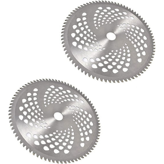 waltyotur 2 Set 10 Inch Carbide Tip Brush Blades Replacement for 80 Teeth Trimmer Cutter Weed Eater Weedeater Blade