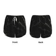 thumbnail image 5 of Vsdgher Black Marble Texture Abstract Print Women's Running Double Layer Shorts High Waisted with Pockets Elastic Yoga Workout Athletic Gym Sports, 5 of 8