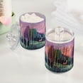 thumbnail image 2 of Yayeee 2 Pack Qtip Holder Bathroom Cotton Swab Canister with Lid Clear Dispenser Set, Green Night Deer, 2 of 6