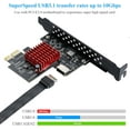 thumbnail image 3 of MZHOU PCIe USB Card, PCI-E 1X to USB3.1 A-Key Gen2 Front Type-C Expansion Card,10Gbps Type-E Internal Front Panel Connector Riser Card,PCI Express 3.0 X1 Adapter for Desktop PCs (ASM3142), 3 of 7