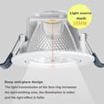 thumbnail image 3 of Leyfeng 6W Adjustable Angle Deep Anti-Glare COB Spotlights Ultra Thin Recessed Light Eyeball Retrofit Spotlight 3000K 4000K Optional Flat Spot Lights, 3 of 8