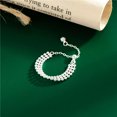 thumbnail image 2 of K-KED Pure S925 Sterling Silver Band Men Women Braided Three Beads Chain Adjust Ring, 2 of 5