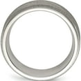 thumbnail image 2 of Stainless Steel Polished And Satin Ridged Edge 8mm Band (Size 10.5) Made In China sr662-10.5, 2 of 5