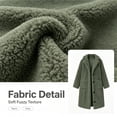 thumbnail image 6 of Smsaxvxz Women's Winter Coat Casual Trench Fleece Long Collared Warm Jacket with Pockets Green 2XL, 6 of 6