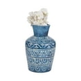 thumbnail image 2 of Terracotta Decorative Vase - Handcrafted Pottery with Geometric Pattern - Ceramic Home Accent for Living Room, Bedroom, Office - Rustic Boho Style - 12" Blue, 2 of 10