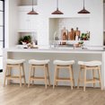 thumbnail image 6 of LUE BONA Saddle Seat Counter Height Bar Stools Set of 4 for Kitchen Counter, Bar, Dining, 24in, Beige, 6 of 10