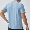 thumbnail image 5 of ZQUUVOU Men's T Shirt Solid Color Short Sleeved Crew Neck Casual Shirts (Light Blue,M), 5 of 9