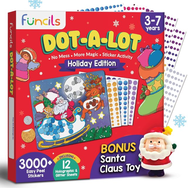 shiyou-Christmas Special - Dot Stickers for Toddlers, Holiday Theme Dot Art Activity for Kids, DIY Craft Kit, Stocking Stuffers, Christmas Gifts for Boys & Girls Ages 3, 4, 5, 6, 7 Year Old