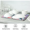 thumbnail image 7 of FREEAMG Rainbow Clouds Unicorn Dish Drying Mat for Kitchen Counter, Ultra Absorbent Reversible Microfiber Dishes Drying Rack Pad Heat-resistant Mats 18x24in, 7 of 7