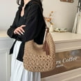 thumbnail image 2 of Women's Straw Woven Tote Bags Boho Handmade Crochet Wicker Hobo Shoulder Purse Summer Beach Travel Vacation Handbags, 2 of 8