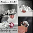 thumbnail image 6 of Beautlace Mom Adjustable Ring,925 Sterling Silver Love Heart January Garnet Birthstone Open Rings Mothers'Day Birthday Jewelry Gifts for Her Mom Women Gandma, 6 of 12