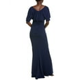 thumbnail image 2 of Badgley Mischka womens  Off-The-Shoulder Dolman Gown, 16, Blue, 2 of 3