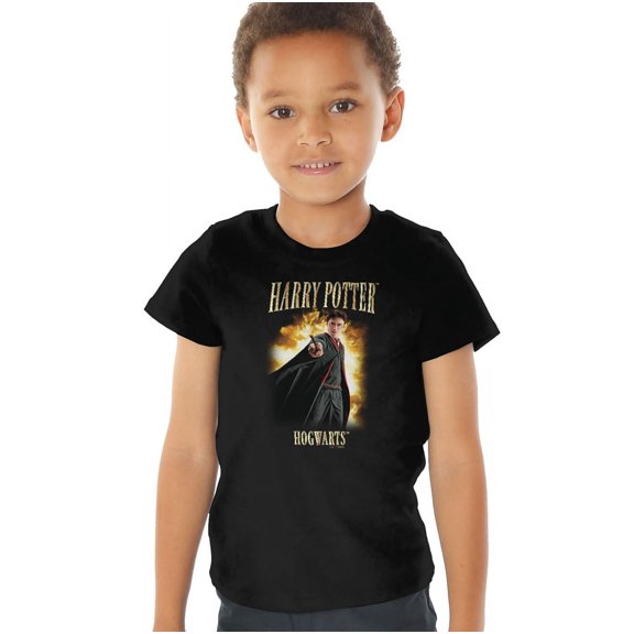 Harry Potter Hogwarts 90s Style Poster Kids T Shirt (4) for Toddler Boys and Girls, Black