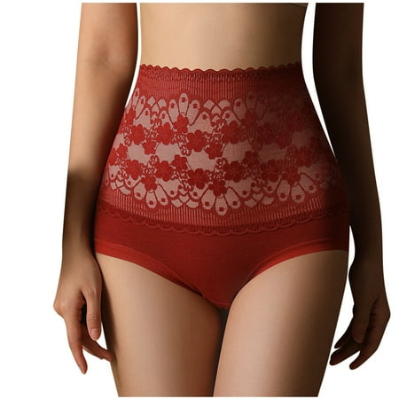 Sdeycui Women s High Waisted Cotton Underwear Panties Tummy Control Full Coverage Briefs Soft Breathable Sexy Panty