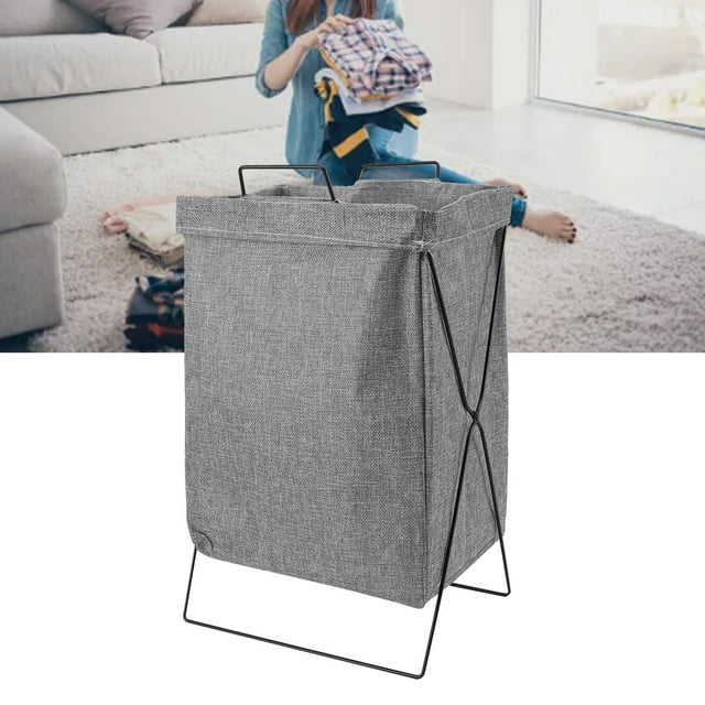 Foldable Laundry Basket, Large Capacity Moveable Dirty Clothes Storage Bin Organizer for Laundry Room Dorm and Bedroom