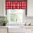thumbnail image 3 of Red Plaid Rod Pocket Curtain Valance, Modern Art Checkered Farmhouse Farmhouse Window Valance for Living Room, Bedroom, Kitchen 42"W x 12"L, 3 of 9