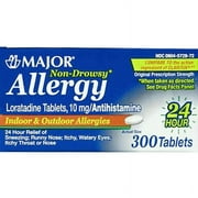 Major Allergy Loratadine 10mg Ant ihista mine Non-Drowsy Tablets 300 Count