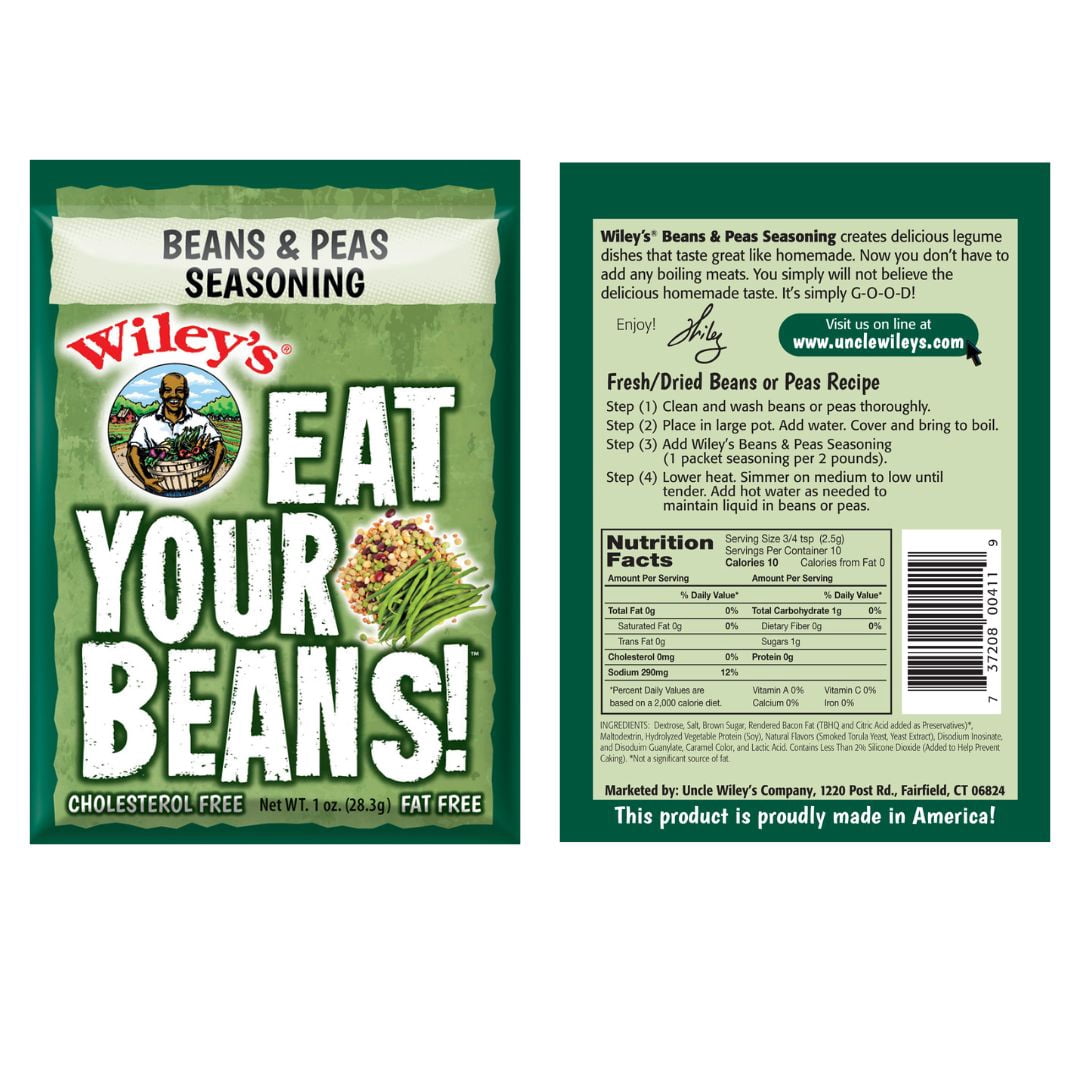 Uncle Wiley's Seasoning Variety 1 Oz Pack of 4 (Corn Boil, Yams, Greens, Beans)