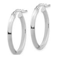 thumbnail image 3 of 14K White Gold Polished 2.5mm Knife Edge Oval Hoop Earrings (26.2 X 18.29) Made In Peru tf1399w, 3 of 6