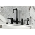 thumbnail image 2 of Kingston Brass KS8280DKLBS Kaiser Two-Handle 4-Hole Deck Mount Bridge Kitchen Faucet with Brass Side Sprayer in Matte Black, 2 of 8