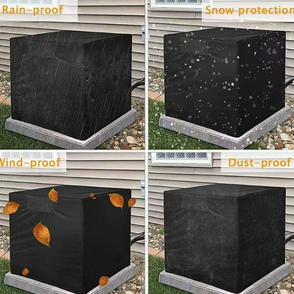 Outdoor Furniture Cover for Square Vertical Air Conditioners - Durable Rain Shield for Central Air Conditioning Units - Weather- Outdoor Covers