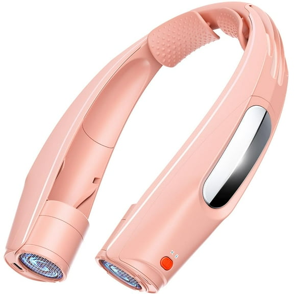 Ventilador de cuello portátil ZEEFO 6000 mAh con pilas, color rosa