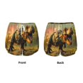 thumbnail image 3 of Balery Realistic Style Forest Dinosaur Pantalones cortos deportivos para mujer con forro y dos bolsillos, elásticos, para entrenamiento, gimnasio, yoga-X-Large, 3 of 7