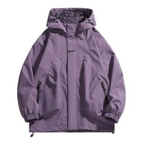 Mens Full Zip Up Windbreaker Casual Bomber Jacket Hooded Waterproof Tactical Rain Coats Thicken Winter Outerwear
